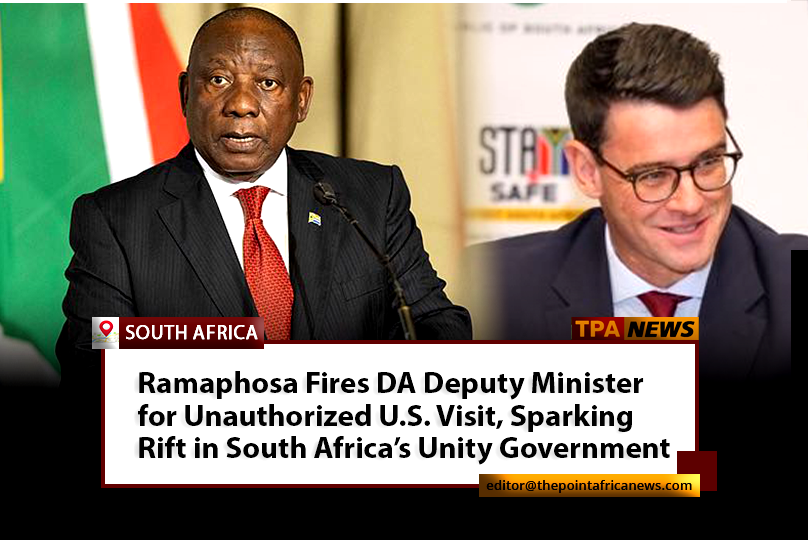 DA-Deputy-Sacked-by-Ramaphosa South Africa: DA’s Whitfield Axed After Washington Trip Raises Protocol Fears