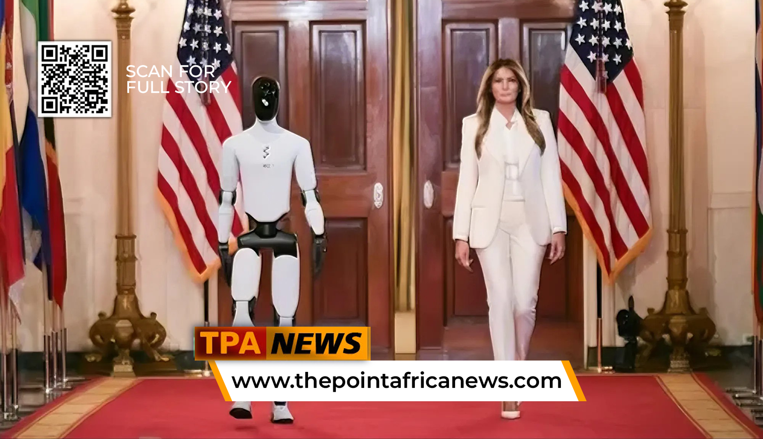 First Lady Melania Trump Appears with Humanoid Robot at White House Summit